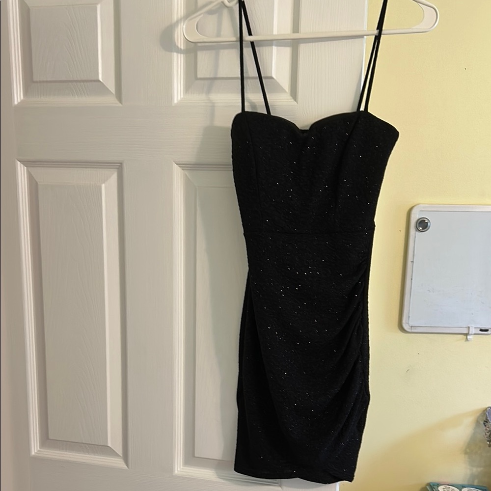 Windsor Black Spaghetti Strap Bodycon Mini Dress
